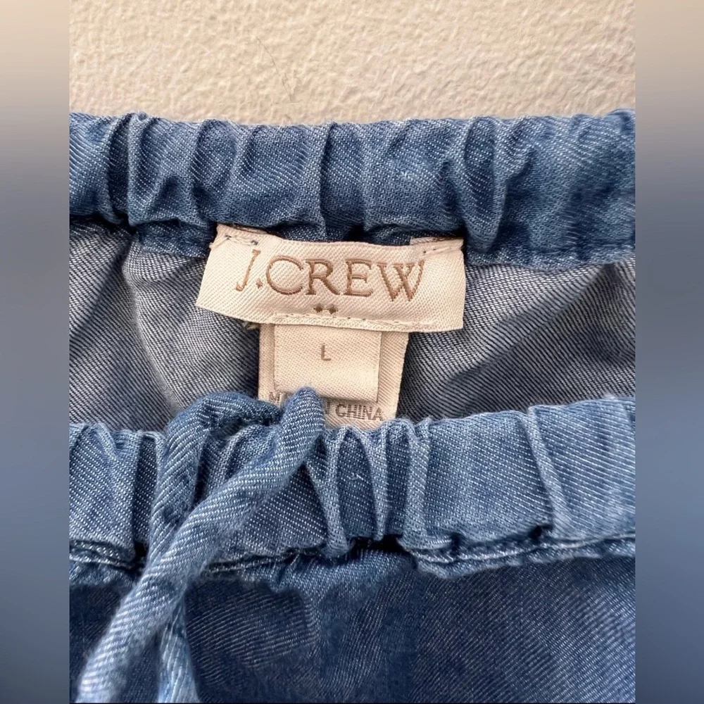 J.crew Chambray Off Shoulder Top Blue Blouse Size Large  Denim Size Large - Picture 3 of 5